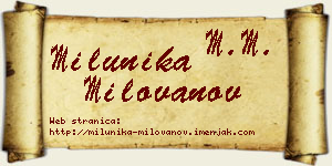 Milunika Milovanov vizit kartica
